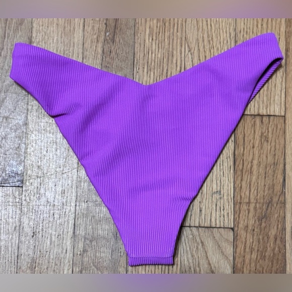 Beach Riot Ribbed Kaylin Bottom in Vivid Violet - Picture 4 of 7